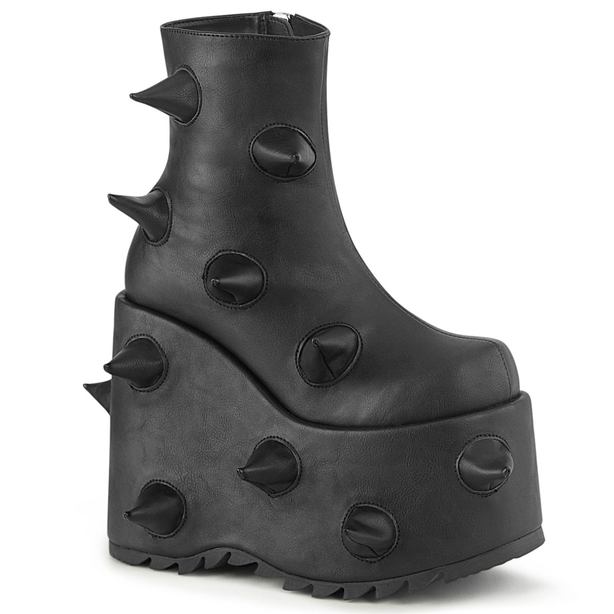 DemoniaCult  Bottines SLAY-77 Cuir végétalien BLK