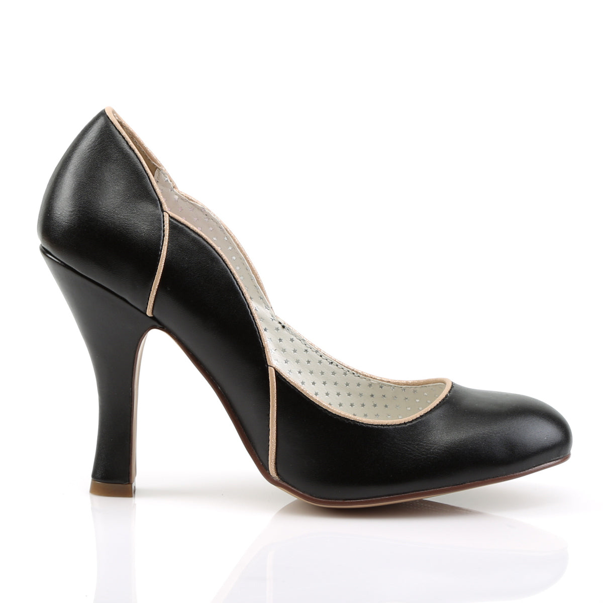 Pin Up Couture Womens Pumps SMITTEN-04 Blk Faux Leather