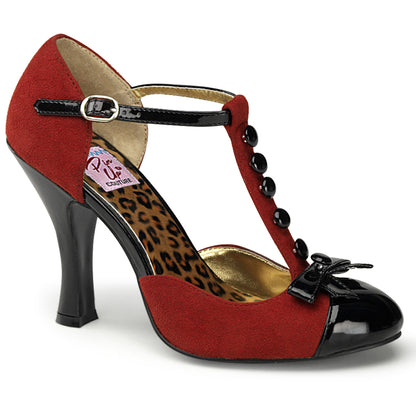 Pin Up Couture Pompes pour femmes SMITTEN-10 rouge M. Suede-Blk Pat