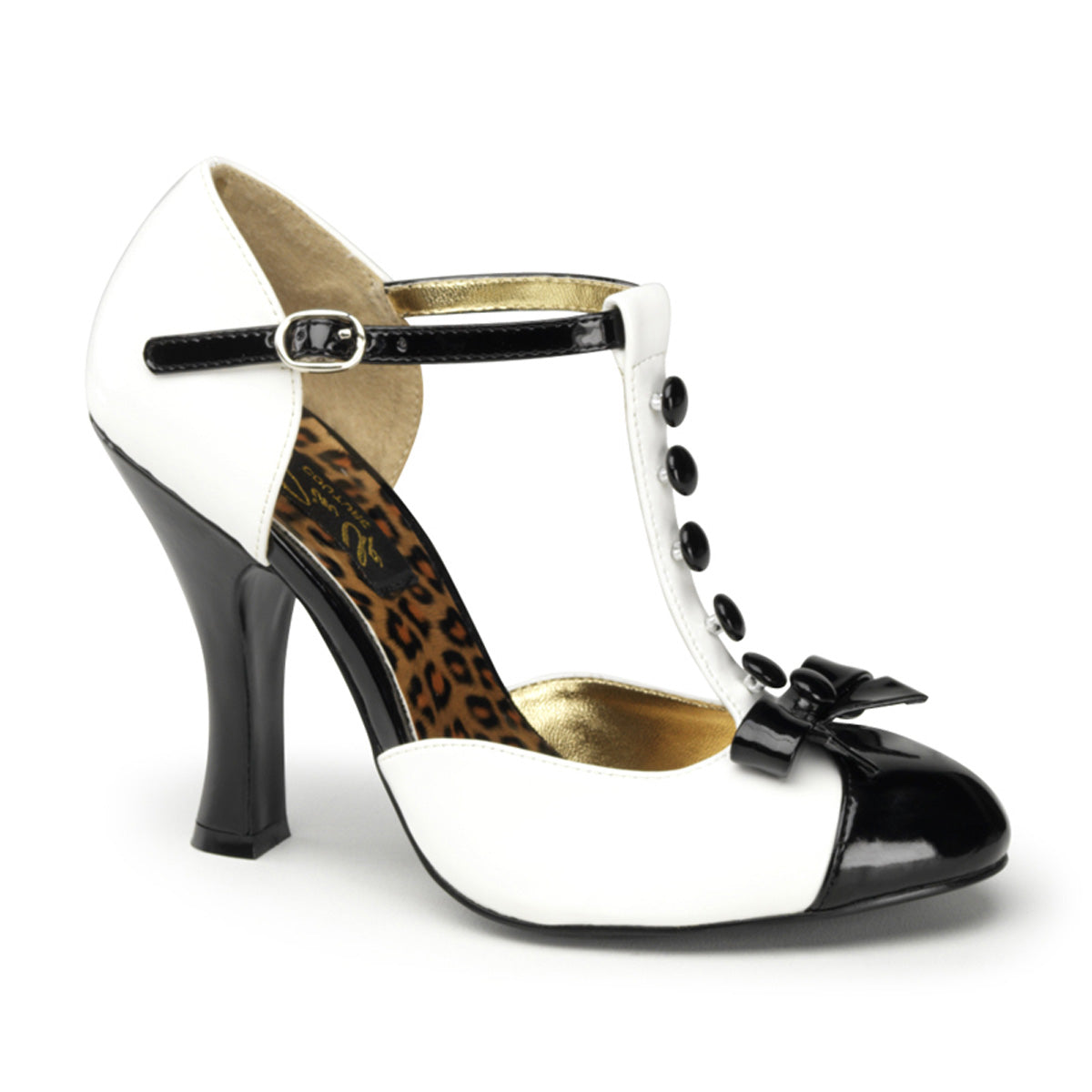 Pin Up Couture Pompes pour femmes SMITTEN-10 wht-blk pat