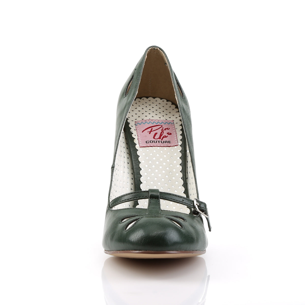 Pin Up Couture Pompes pour femmes SMITTEN-20 Forêt Cuir Vert Cuir