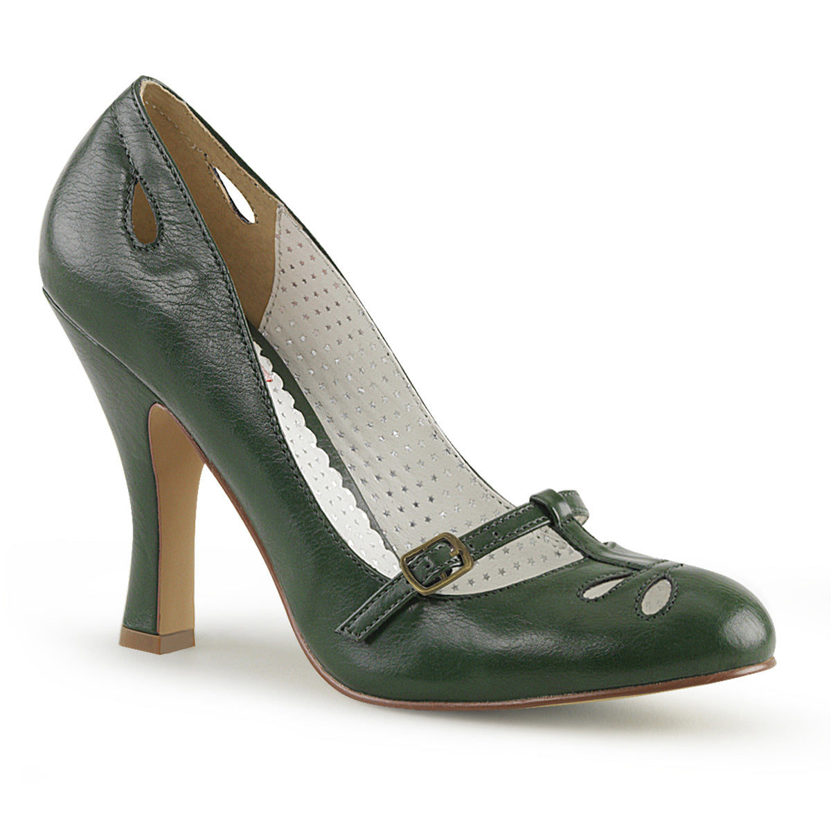 Pin Up Couture Womens Pumps SMITTEN-20 Forest Green Faux Leather