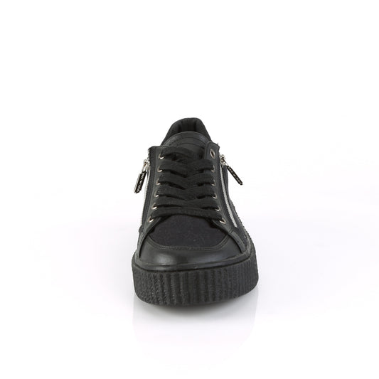 DemoniaCult Pour des hommes  SNEEKER-105 BLK Canvas-Blk PU