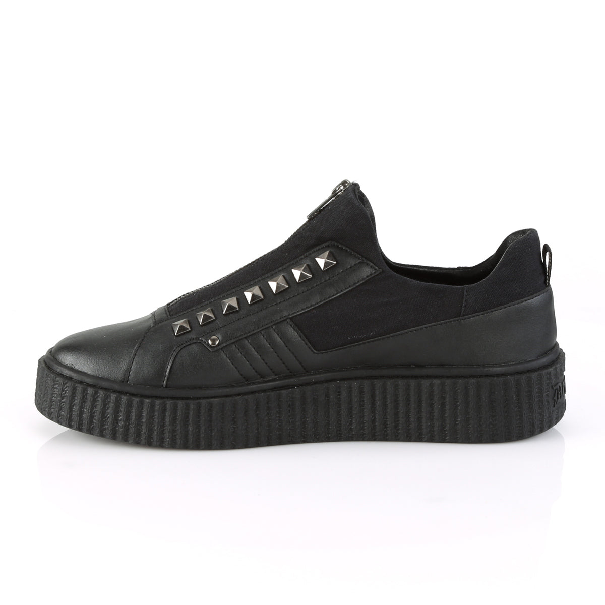DemoniaCult Chaussure basse pour hommes SNEEKER-125 Blk Canvas-Blk PU