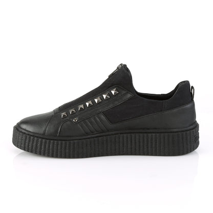 DemoniaCult Chaussure basse pour hommes SNEEKER-125 Blk Canvas-Blk PU