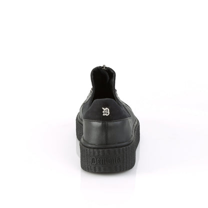 DemoniaCult Chaussure basse pour hommes SNEEKER-125 Blk Canvas-Blk PU