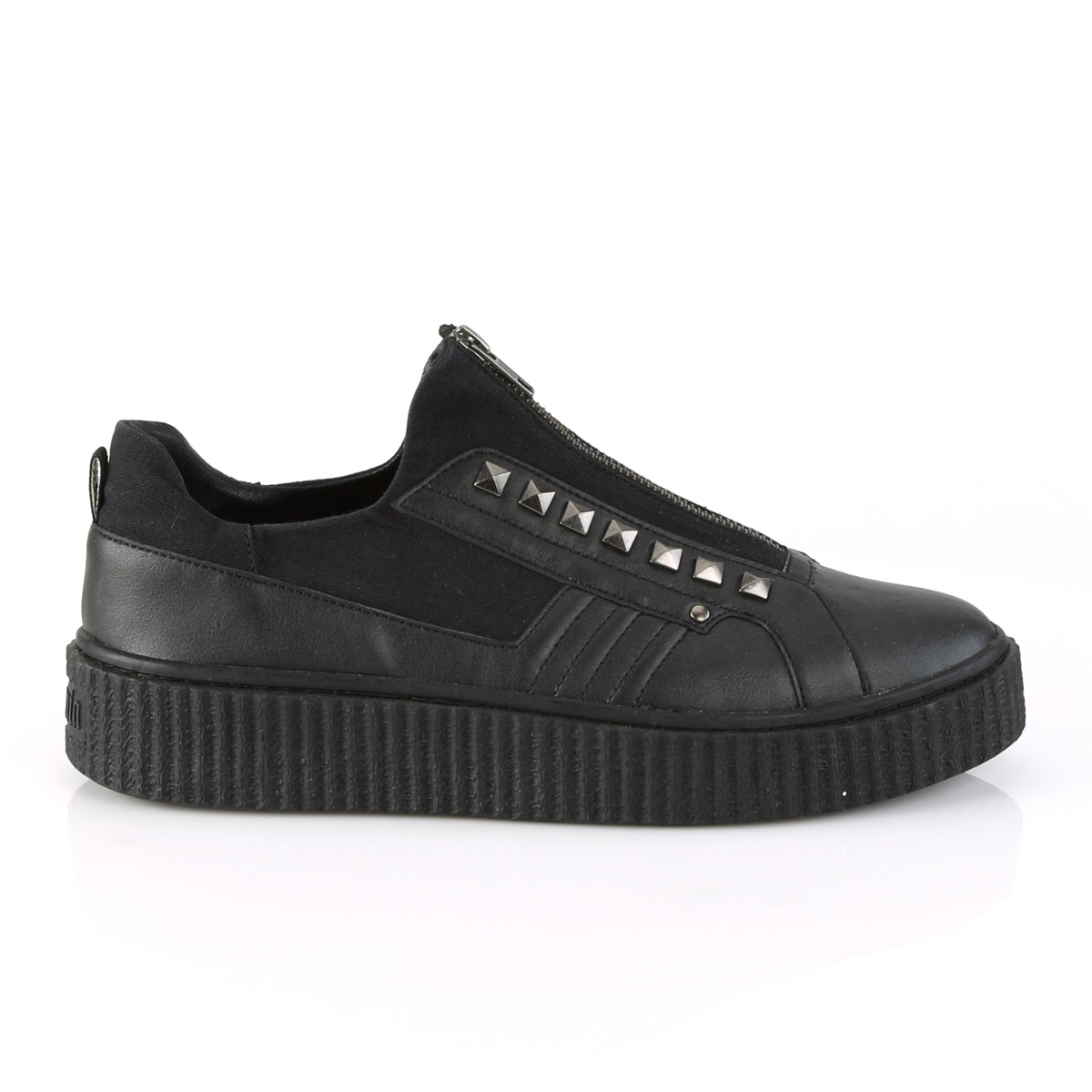 DemoniaCult Chaussure basse pour hommes SNEEKER-125 Blk Canvas-Blk PU