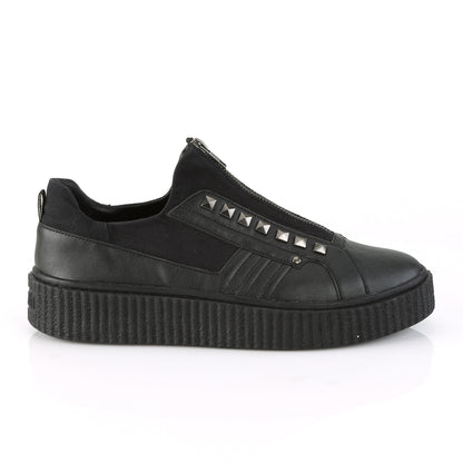 DemoniaCult Chaussure basse pour hommes SNEEKER-125 Blk Canvas-Blk PU
