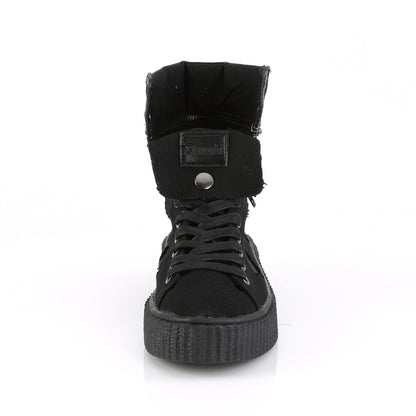 DemoniaCult Bottines pour hommes SNEEKER-270 Blk Canvas