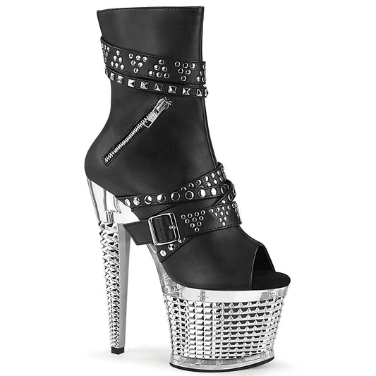 Pleaser  Bottines SPECTATOR-1015 Blk Faux Cuir / CLR-SLV Chrome