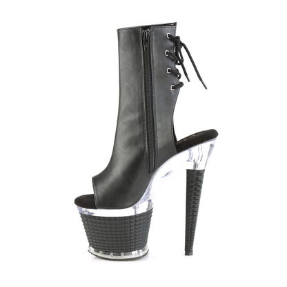 Pleaser  Bottines SPECTATOR-1018 BLK FAUX CUIR / CLR-BLK MATTE