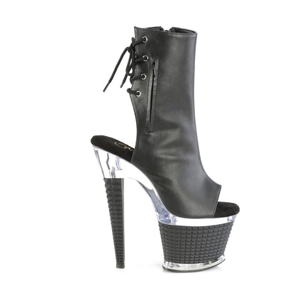 Pleaser  Bottines SPECTATOR-1018 BLK FAUX CUIR / CLR-BLK MATTE