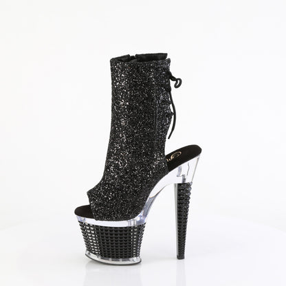 Pleaser  Bottines SPECTATOR-1018g Blk Glitter / CLR-BLK