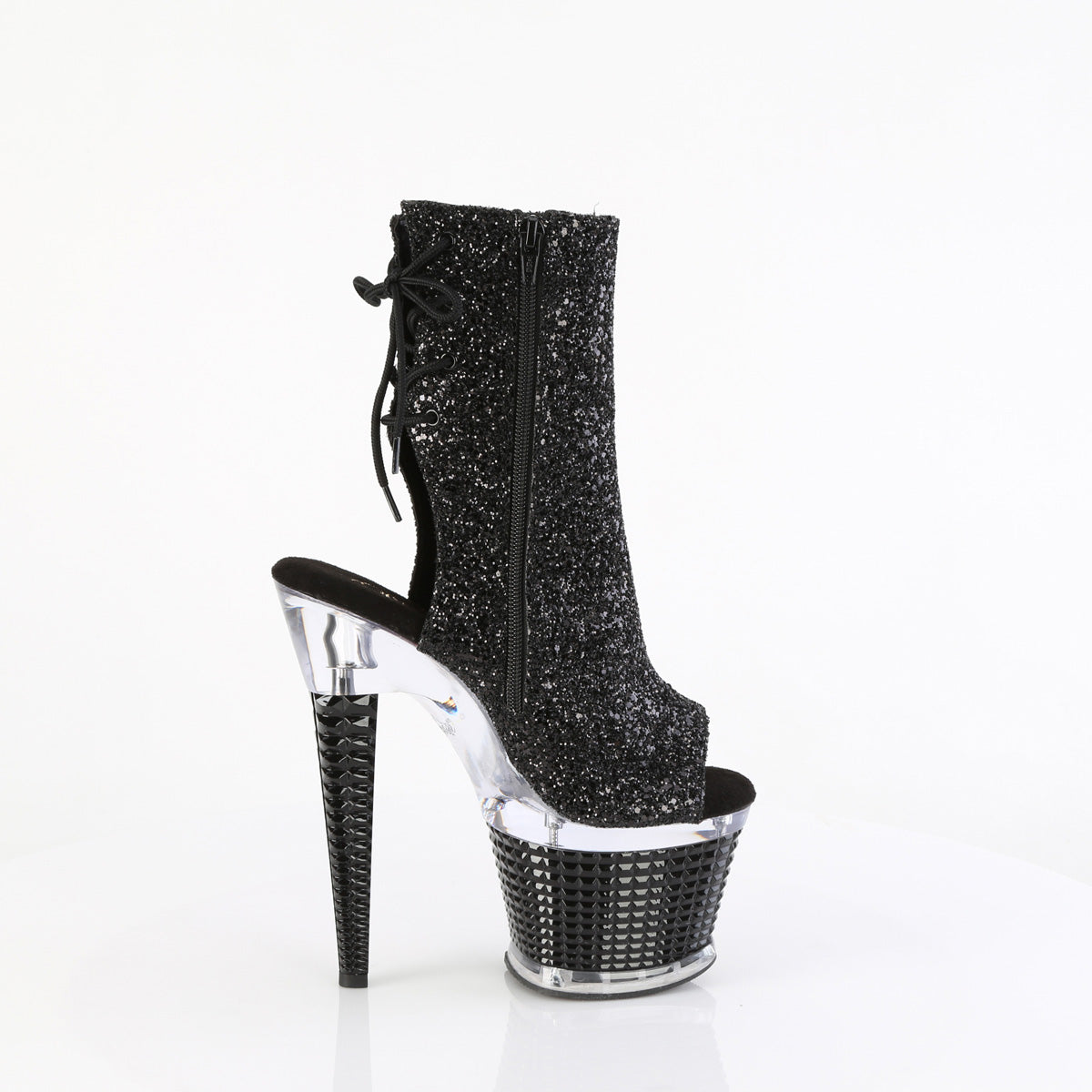 Pleaser  Bottines SPECTATOR-1018g Blk Glitter / CLR-BLK