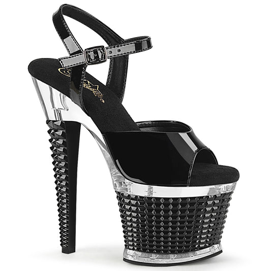 Pleaser  Sandals SPECTATOR-709 Blk Pat/Clr-Blk
