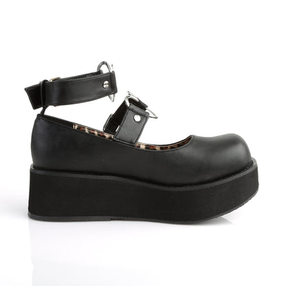 DemoniaCult Womens Pumps SPRITE-02 Blk Vegan Leather