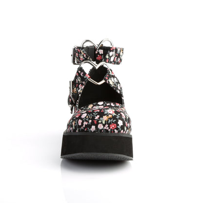 DemoniaCult Pompes pour femmes SPRITE-02 tissu floral