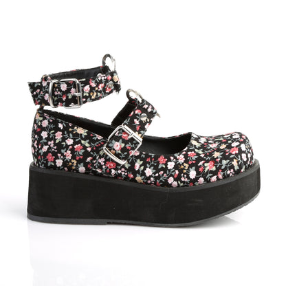DemoniaCult Pompes pour femmes SPRITE-02 tissu floral
