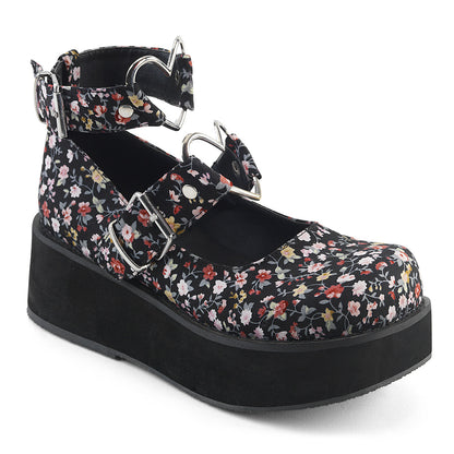 DemoniaCult Pompes pour femmes SPRITE-02 tissu floral
