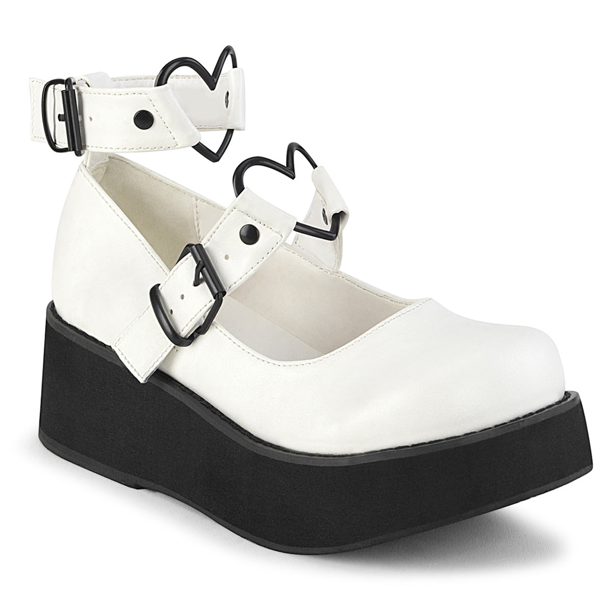 DemoniaCult Womens Pumps SPRITE-02 Wht Vegan Leather