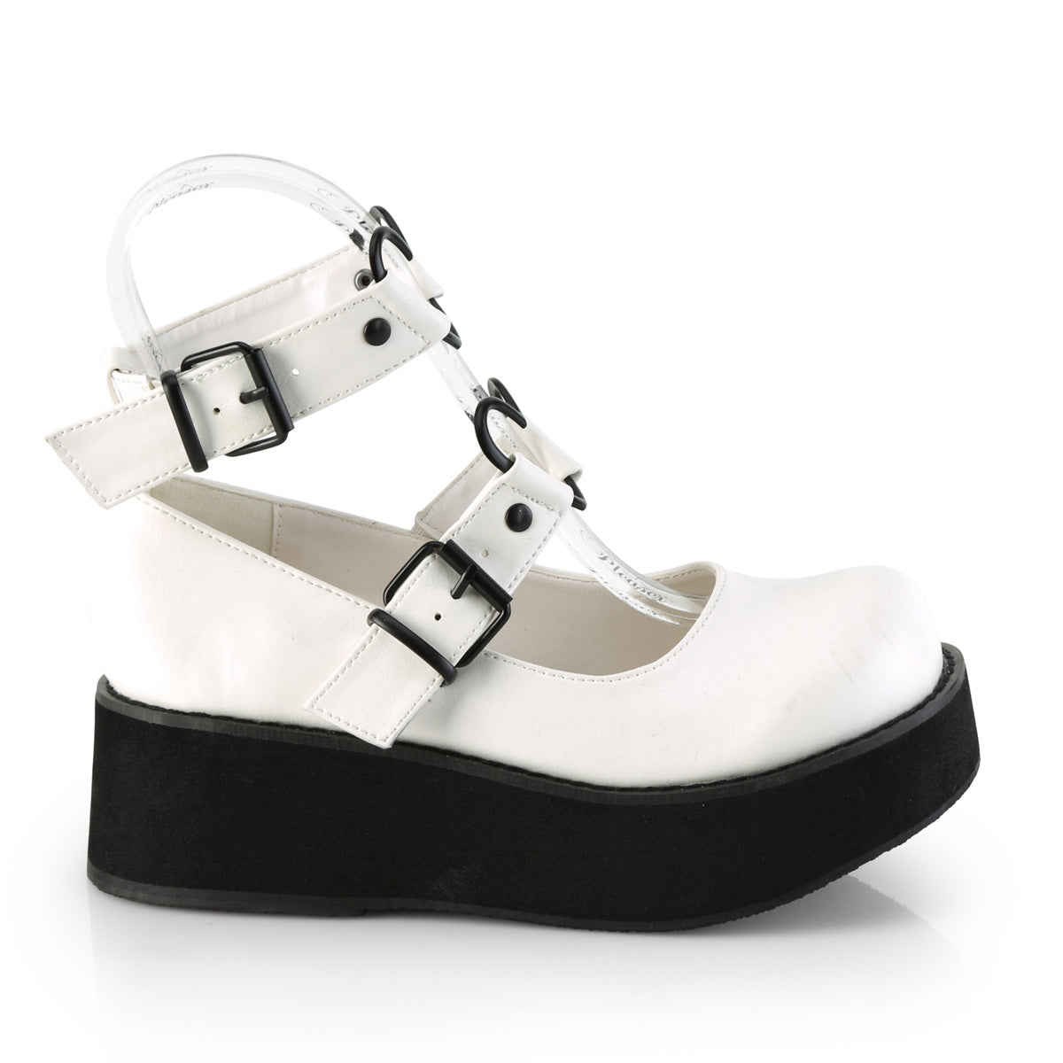 DemoniaCult Womens Pumps SPRITE-02 Wht Vegan Leather
