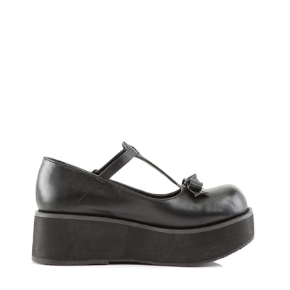 DemoniaCult Pompes pour femmes SPRITE-03 Cuir végétalien BLK