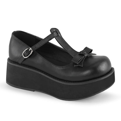 DemoniaCult Pompes pour femmes SPRITE-03 Cuir végétalien BLK