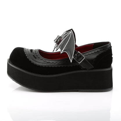 DemoniaCult Pompes pour femmes SPRITE-09 Blk Vegan en cuir-velt