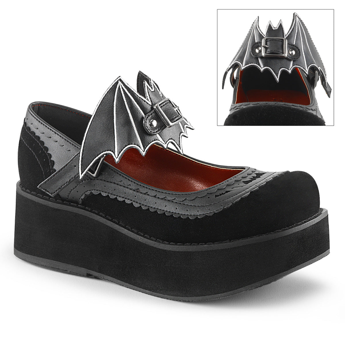 DemoniaCult Pompes pour femmes SPRITE-09 Blk Vegan en cuir-velt