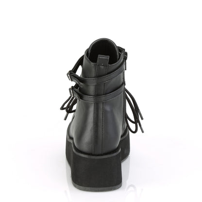 DemoniaCult Womens Ankle Boots SPRITE-70 Blk Vegan Leather