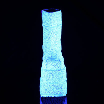 DemoniaCult Mens Boots STACK-201G Wht Multi Glitter