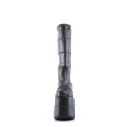 DemoniaCult Bottes pour hommes STACK-301 Cuir végétalien BLK