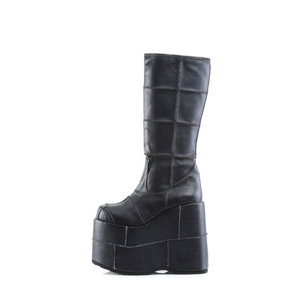 DemoniaCult Bottes pour hommes STACK-301 Cuir végétalien BLK
