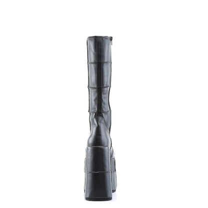 DemoniaCult Bottes pour hommes STACK-301 Cuir végétalien BLK