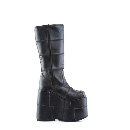 DemoniaCult Bottes pour hommes STACK-301 Cuir végétalien BLK