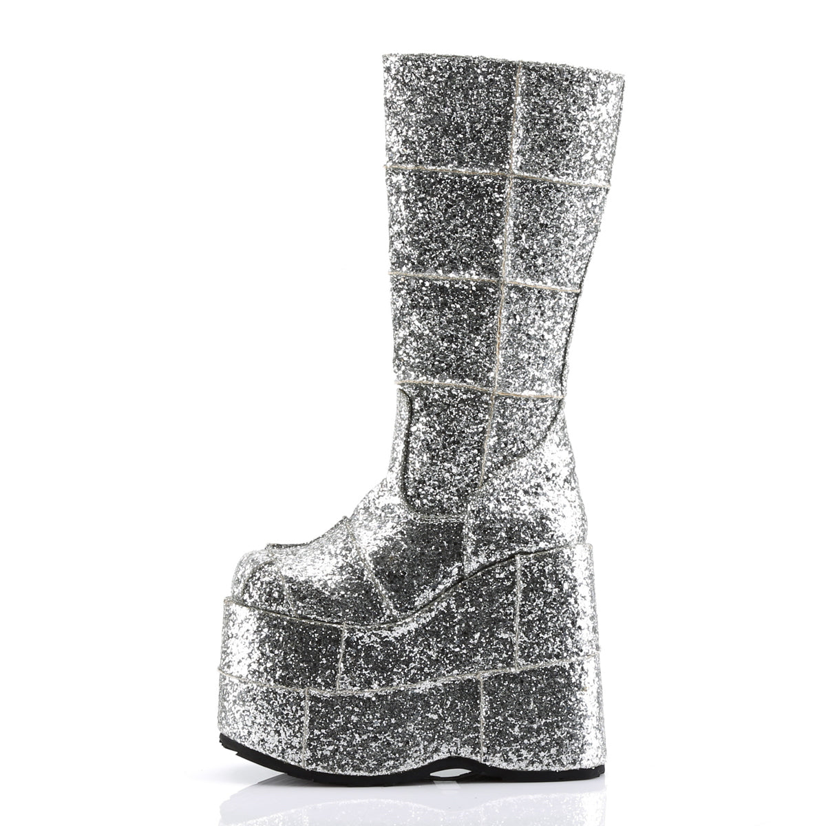 DemoniaCult Mens Boots STACK-301G Slv Gltr