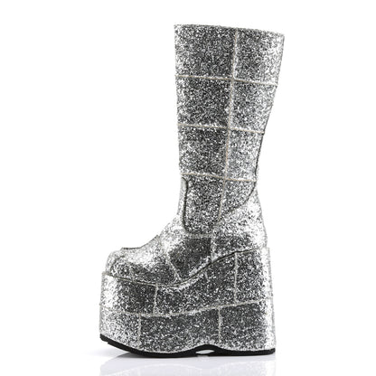 DemoniaCult Mens Boots STACK-301G Slv Gltr
