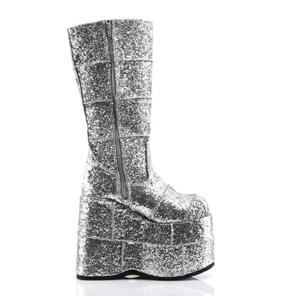 DemoniaCult Mens Boots STACK-301G Slv Gltr
