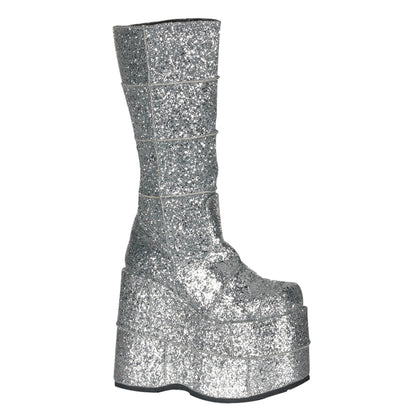 DemoniaCult Mens Boots STACK-301G Slv Gltr