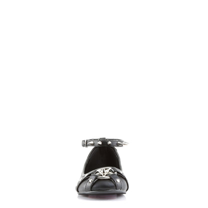 DemoniaCult Chaussure basse des femmes STAR-23 Cuir végétalien BLK