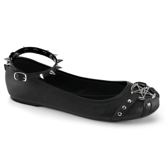 DemoniaCult Womens Low Shoe STAR-23 Blk Vegan Leather
