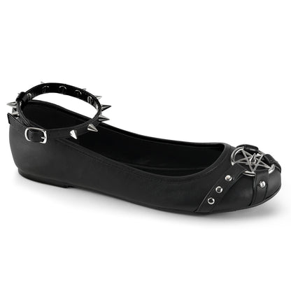 DemoniaCult Chaussure basse des femmes STAR-23 Cuir végétalien BLK