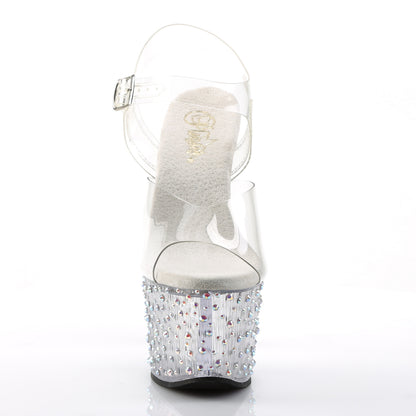 Pleaser Womens Sandals STARDANCE-708 Clr/Clr-Slv Multi RS