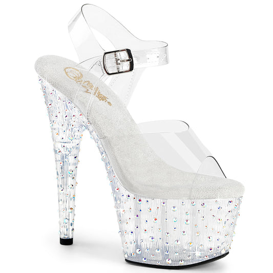 Pleaser Women's Platform Shoes STARDANCE-708 Clr/Clr-Slv Multi RS