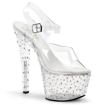 Pleaser Womens Sandals STARDANCE-708 Clr/Clr-Slv Multi RS