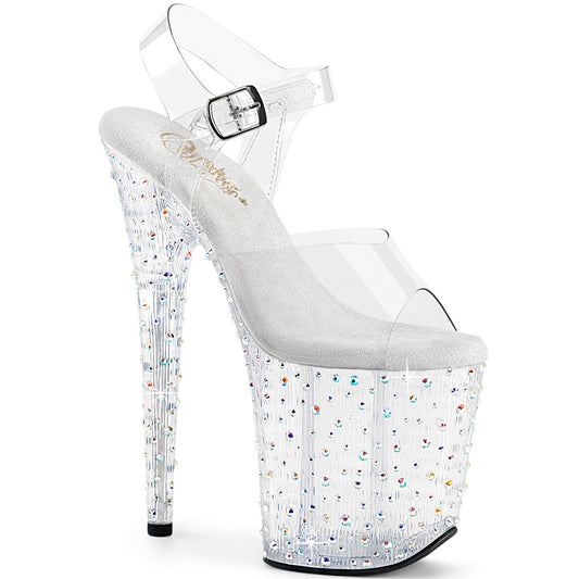 Pleaser Women's Platform Shoes STARDANCE-808 Clr/Clr-Slv Multi RS