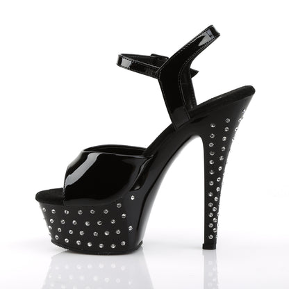 Pleaser Sandales pour femmes STARDUST-609 BLK PAT / BLK
