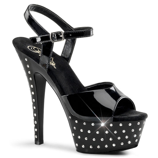 Pleaser Womens Sandals STARDUST-609 Blk Pat/Blk