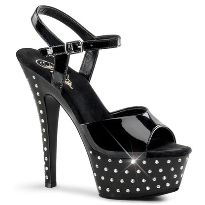 Pleaser Sandales pour femmes STARDUST-609 BLK PAT / BLK