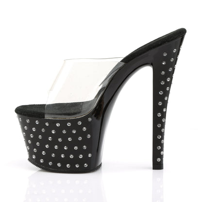 Pleaser Womens Sandals STARDUST-701 Clr/Blk